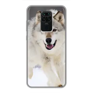 Чохол з Вовком на Xiaomi Redmi Note 9 (Вовк біжить по снігу)