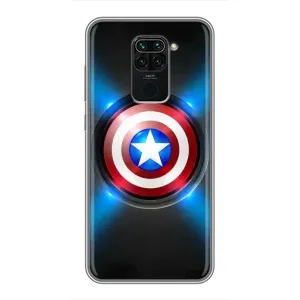 Чехол с Щитом Капитана Америки на Xiaomi Redmi Note 9 (Яркий Щит Капитана)
