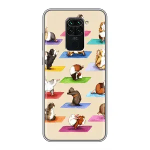 Чохол з Прикольним Принтом на Xiaomi Redmi Note 9 (Йога свинок)