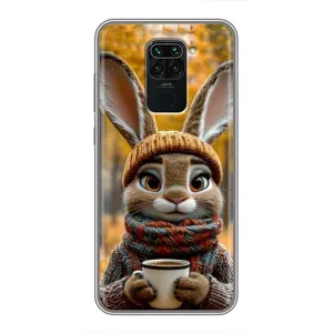 Друкований чохол 'Звірята з кавою' для Xiaomi Redmi Note 9 (Зайчик з кавою)