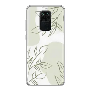 Чехол цветочный дизайн для Xiaomi Redmi Note 9 (Зелёный дизайн)