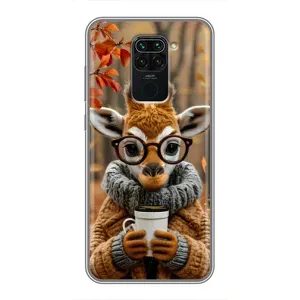Друкований чохол 'Звірята з кавою' для Xiaomi Redmi Note 9 (Жираф з кавою)