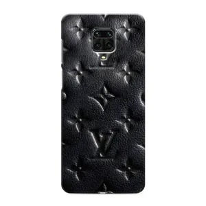 Текстурный Чехол Louis Vuitton для Редми Нот 9с (Черный ЛВ)