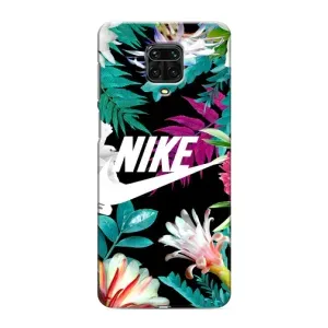 Силиконовый Чехол на Xiaomi Redmi Note 9S с картинкой Nike (Цветочный Nike)
