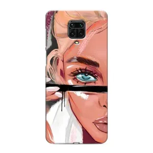 Силиконовый Чехол на Xiaomi Redmi Note 9S с картинкой Стильных Девушек (Девушка и ресницы)
