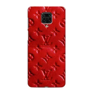 Текстурный Чехол Louis Vuitton для Редми Нот 9с (Красный ЛВ)