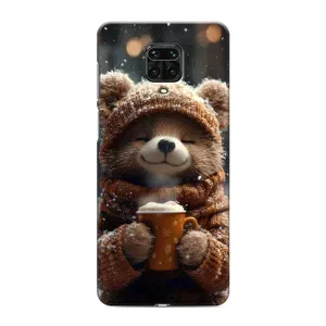 Печатный чехол «Зверята с кофе» для Xiaomi Redmi Note 9S (Медвежонок с кофе)