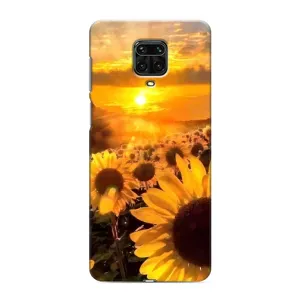 Чехол с Цветами для Xiaomi Redmi Note 9S (поле подсолнухов)