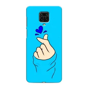 Чохол (Знак сердечка) для Xiaomi Redmi Note 9S (Сердечко на синоьому)