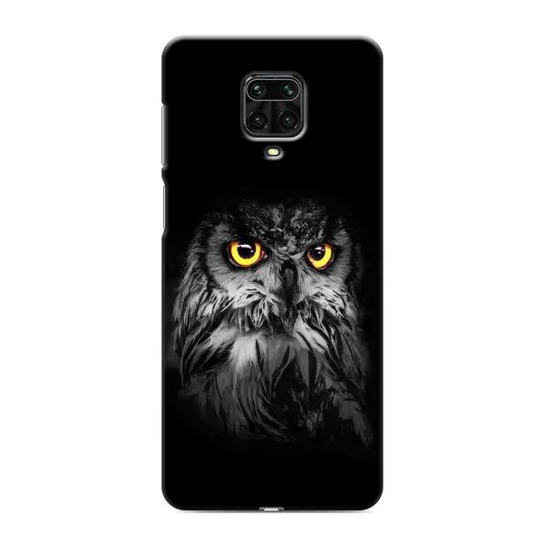 Чехол с рисунком «Сова на чёрном» для Xiaomi Redmi Note 9S Чехол с рисунком «Сова на чёрном» для Xiaomi Redmi Note 9S