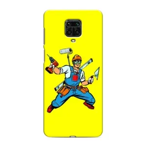 Силиконовый бампер (Работники) на Xiaomi Redmi Note 9S (Строитель)