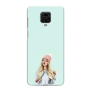 Силиконовый Чехол на Xiaomi Redmi Note 9S с картинкой Стильных Девушек (В шапке)