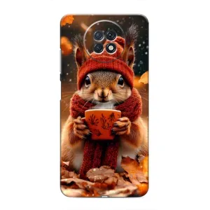 Друкований чохол 'Звірята з кавою' для Xiaomi Redmi Note 9T (Білка з кавою)