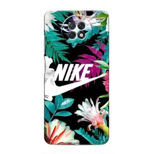 Силиконовый Чехол на Xiaomi Redmi Note 9T с картинкой Nike (Цветочный Nike)
