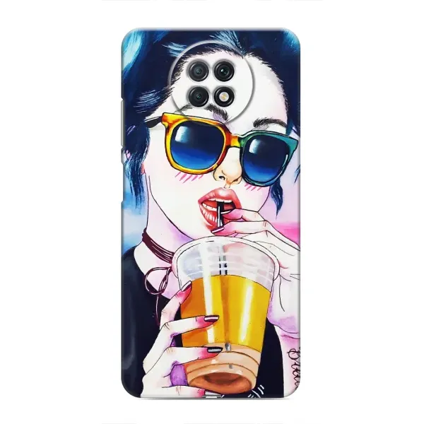 Чехол с рисунком «Девушка с коктейлем» для Xiaomi Redmi Note 9T Чехол с рисунком «Девушка с коктейлем» для Xiaomi Redmi Note 9T