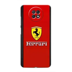 Силиконовый бампер с картинкой машины на Xiaomi Redmi Note 9T (Ferrari Logo)