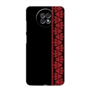 Силиконовый Чехол на Xiaomi Redmi Note 9T (Красная Вышиванка)
