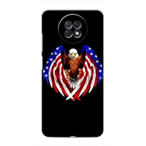 Чехол Флаг USA для Xiaomi Redmi Note 9T (Крылья США)