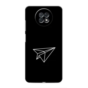 Чехол с картинками на черном фоне для Xiaomi Redmi Note 9T (Самолетик)