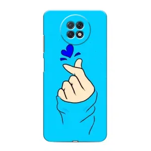 Чохол (Знак сердечка) для Xiaomi Redmi Note 9T (Сердечко на синоьому)