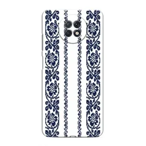 Силиконовый Чехол на Xiaomi Redmi Note 9T с картинкой Вышиванки (Синяя вышиванка)