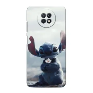 Чехол с рисунком Стич для Xiaomi Redmi Note 9T (Стич с цветочком)