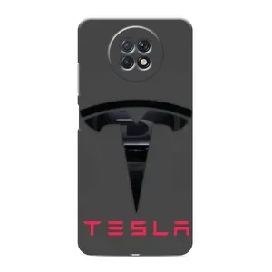 Силиконовый бампер с картинкой машины на Xiaomi Redmi Note 9T (Logo TESLA)