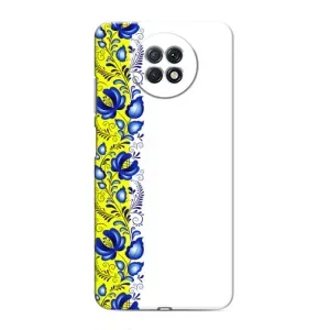Силиконовый Чехол на Xiaomi Redmi Note 9T с картинкой Вышиванки (Желто-синяя вышиванка)