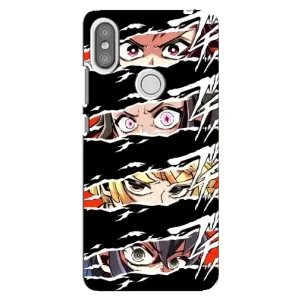 Силиконовые чехлы с глазами Anime для Редми С2 (Глаза на чорном)