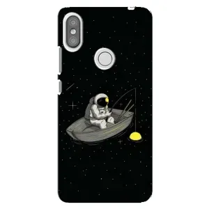 Силиконовый Чехол с принтом "Космонавты" на Xiaomi Redmi S2 (Космонавт на рыбалке)