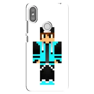 Чехлы для Xiaomi Redmi S2 (Персонажи Майн Крафт) (Мальчик в голубом)