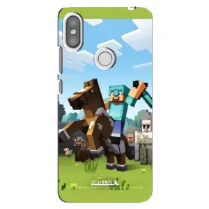 Чехлы для Xiaomi Redmi S2 (Персонажи Майн Крафт) (На коне)