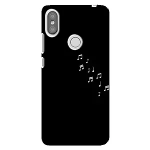 Чехол с картинками на черном фоне для Xiaomi Redmi S2 (Ноты)