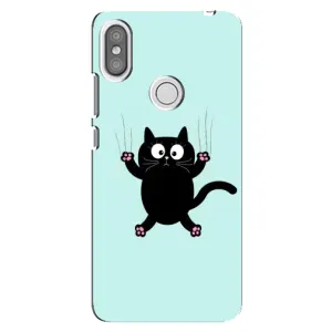 Силиконовый чехол с котиком для Xiaomi Redmi S2 (Падающий кот)