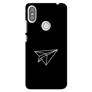 Чехол с картинками на черном фоне для Xiaomi Redmi S2 (Самолетик)