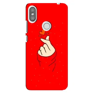 Чохол (Знак сердечка) для Xiaomi Redmi S2 (Сердечко на червоному)