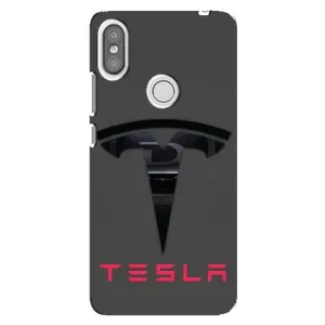 Силиконовый бампер с картинкой машины на Xiaomi Redmi S2 (Logo TESLA)
