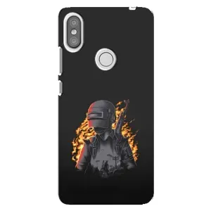 Силиконовый чехол с картинкой "Герой Pubg" на Xiaomi Redmi S2 (В огне)