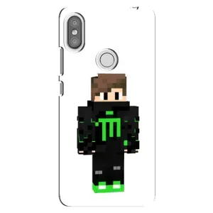 Чехлы для Xiaomi Redmi S2 (Персонажи Майн Крафт) (Зеленый мальчик)