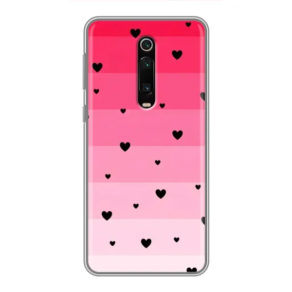 Чехол с рисунком «Чорные сердечки» для Xiaomi Mi 9T Чехол с рисунком «Чорные сердечки» для Xiaomi Mi 9T