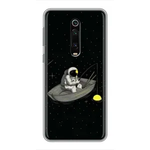 Силиконовый Чехол с принтом "Космонавты" на Xiaomi Mi 9T (Космонавт на рыбалке)