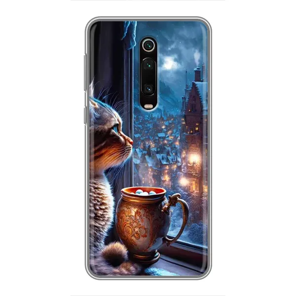 Чехол с рисунком «Кот новогодний» для Xiaomi Mi 9T Чехол с рисунком «Кот новогодний» для Xiaomi Mi 9T
