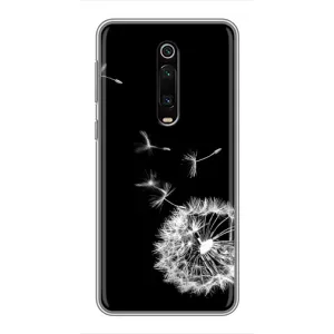 Силіконовий Чохол з кульбабками на Xiaomi Mi 9T (Кульбабка на чорному)