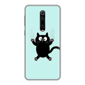 Силиконовый чехол с котиком для Xiaomi Mi 9T (Падающий кот)