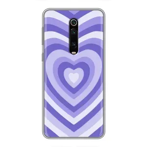 Чехлы с тематикой "Маленькие Сердечки" на Xiaomi Mi 9T (Сердце фиолет)