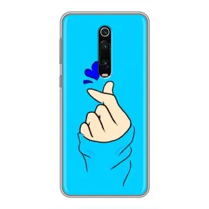 Чехлы (Знак сердечка) на Xiaomi Mi 9T (Сердце на синем)