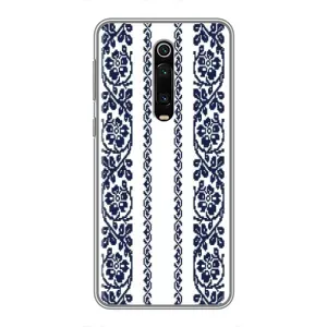 Силиконовый Чехол на Xiaomi Mi 9T с картинкой Вышиванки (Синяя вышиванка)