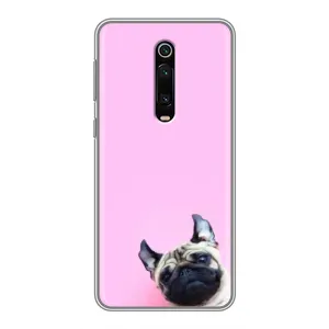 Бампер для Xiaomi Mi 9T с картинкой "Песики" (Собака на розовом)