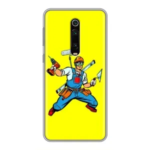 Силиконовый бампер (Работники) на Xiaomi Mi 9T (Строитель)