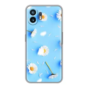 Чохол з Квітами для Xiaomi Turbo 4 (ромашки на блакитному)